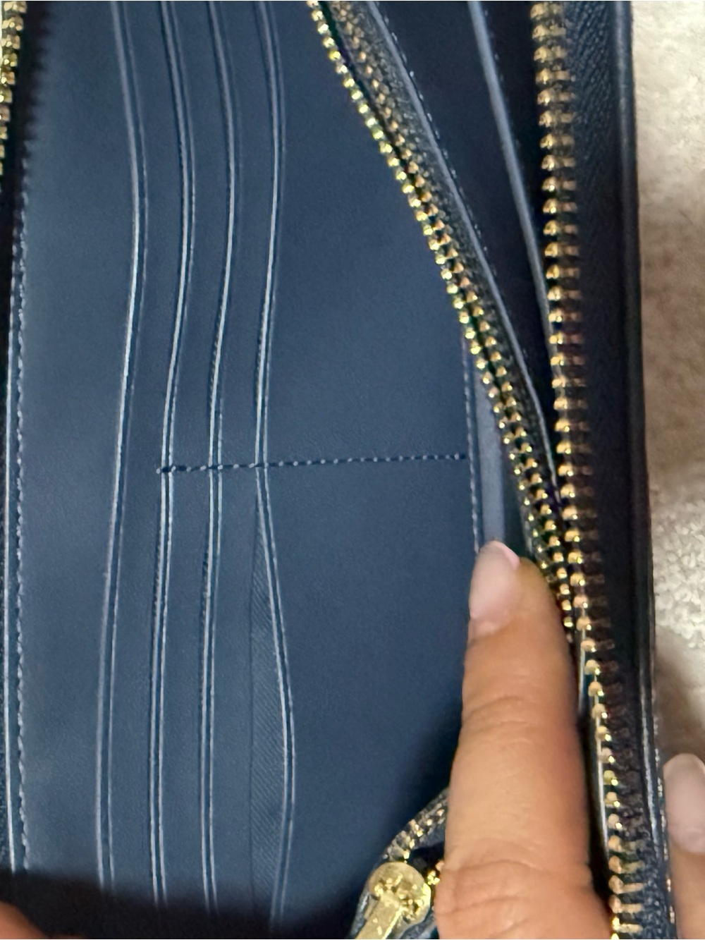Coach Blue Signature Denim Wristlet - Picture 9 of 11